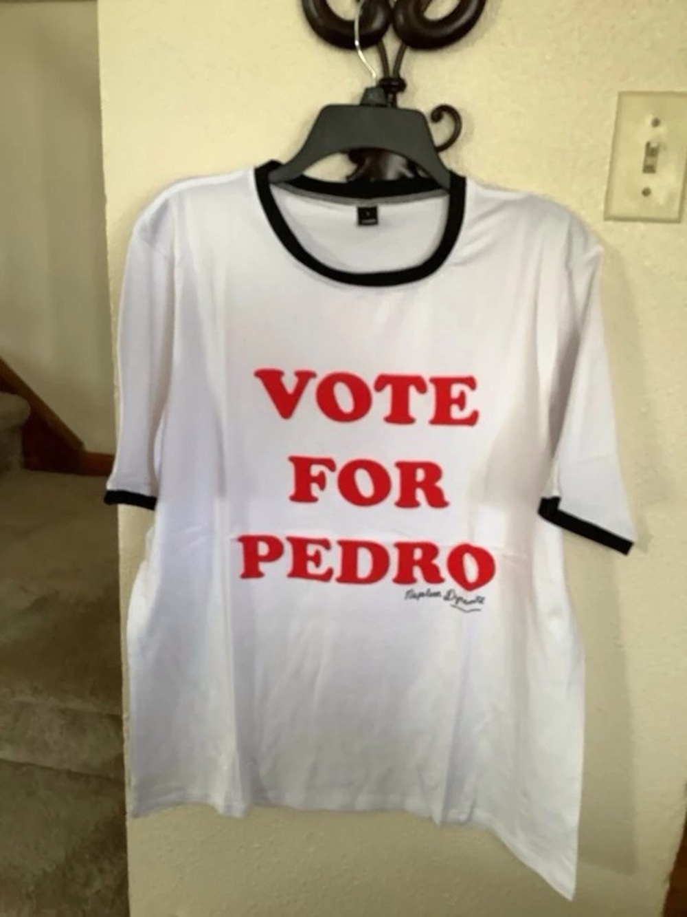 For Love And Lemons White Ringer Tee with Red Graphic